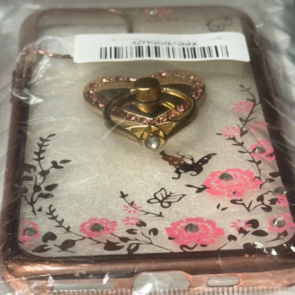 Elegant Pink Floral & Gold Butterfly iPhone 11 Case - New in Packaging